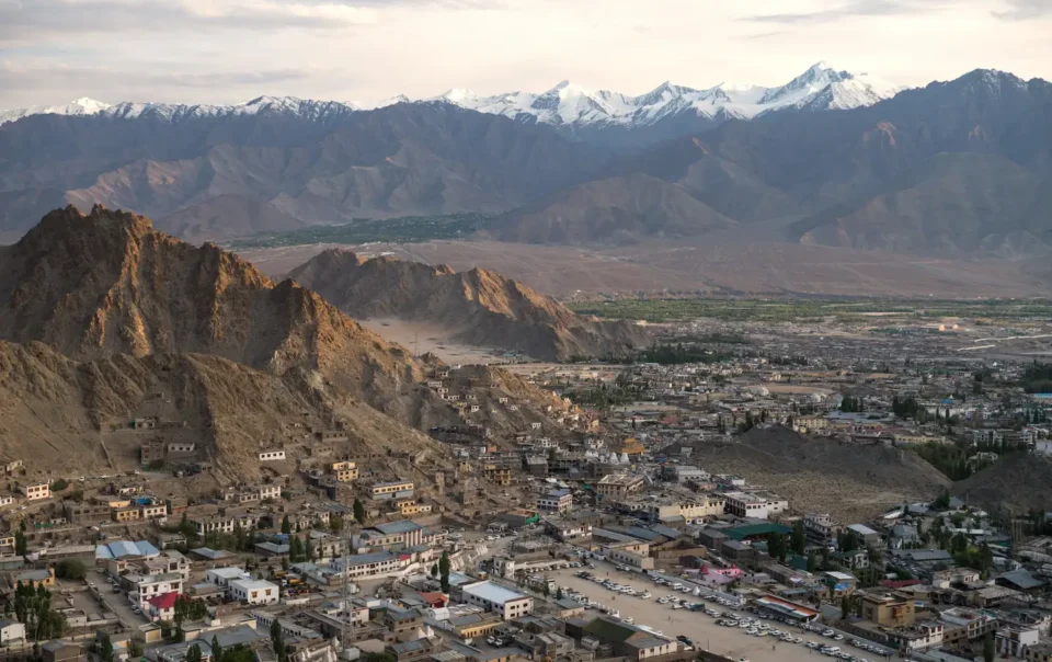 Panoramic view of Leh city, the central base for tourists exploring Ladakh